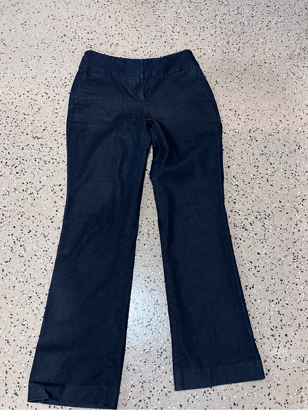 Ann Taylor Factory Women's Dark Blue Chambray Slight Boot Cut Pants